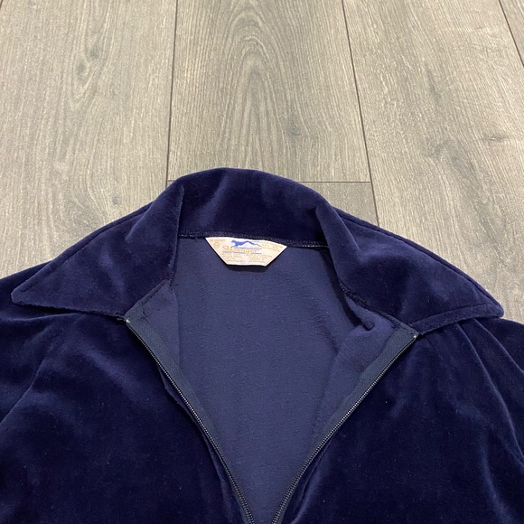 Slazenger Vintage Blue Velour Zip Up Jacket Size M - Picture 3 of 7